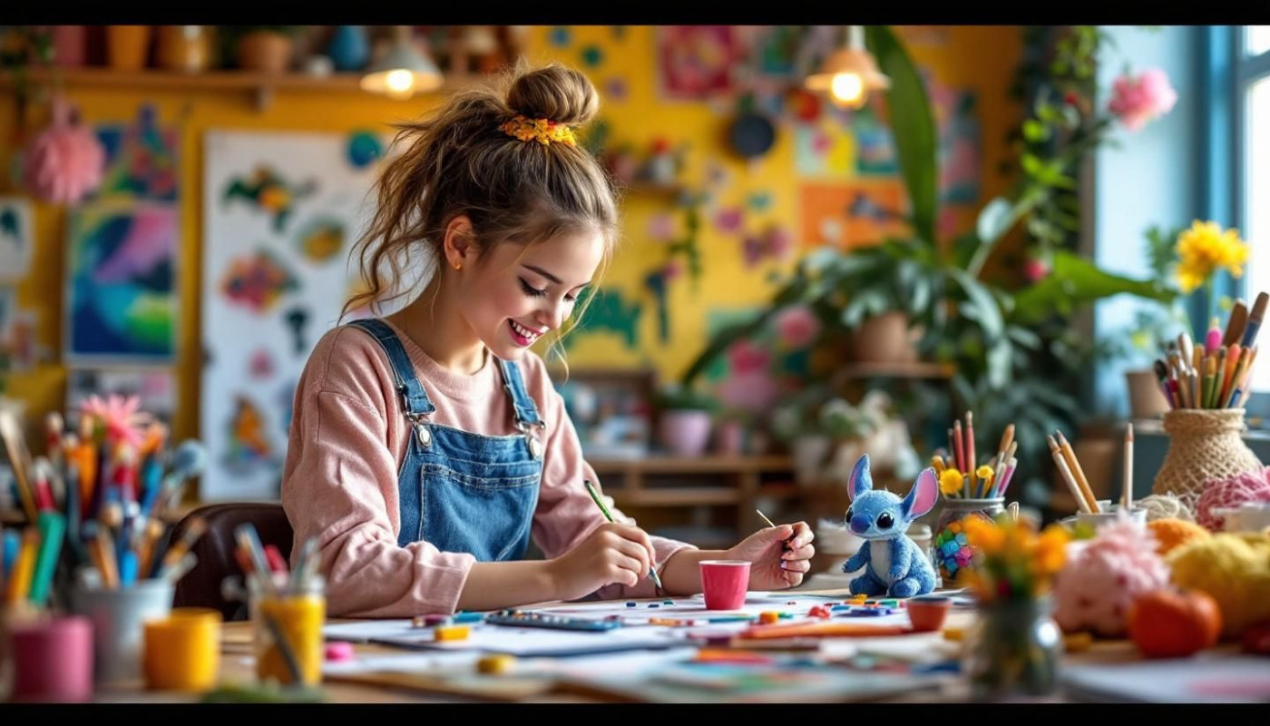 Explorez les différentes tenues de Stitch à travers les arts créatifs